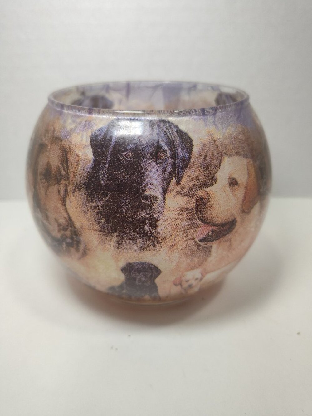 Romance Lights Labrador Retriever 5.25" Glass Votive Candle Holder USA